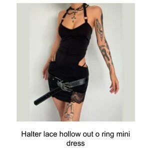 & Other Stories Black Cut Out Backless Bodycon Mini Dress